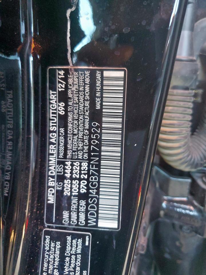 2015 Mercedes-Benz Cla 250 4Matic VIN: WDDSJ4GB7FN179529 Lot: 91361115