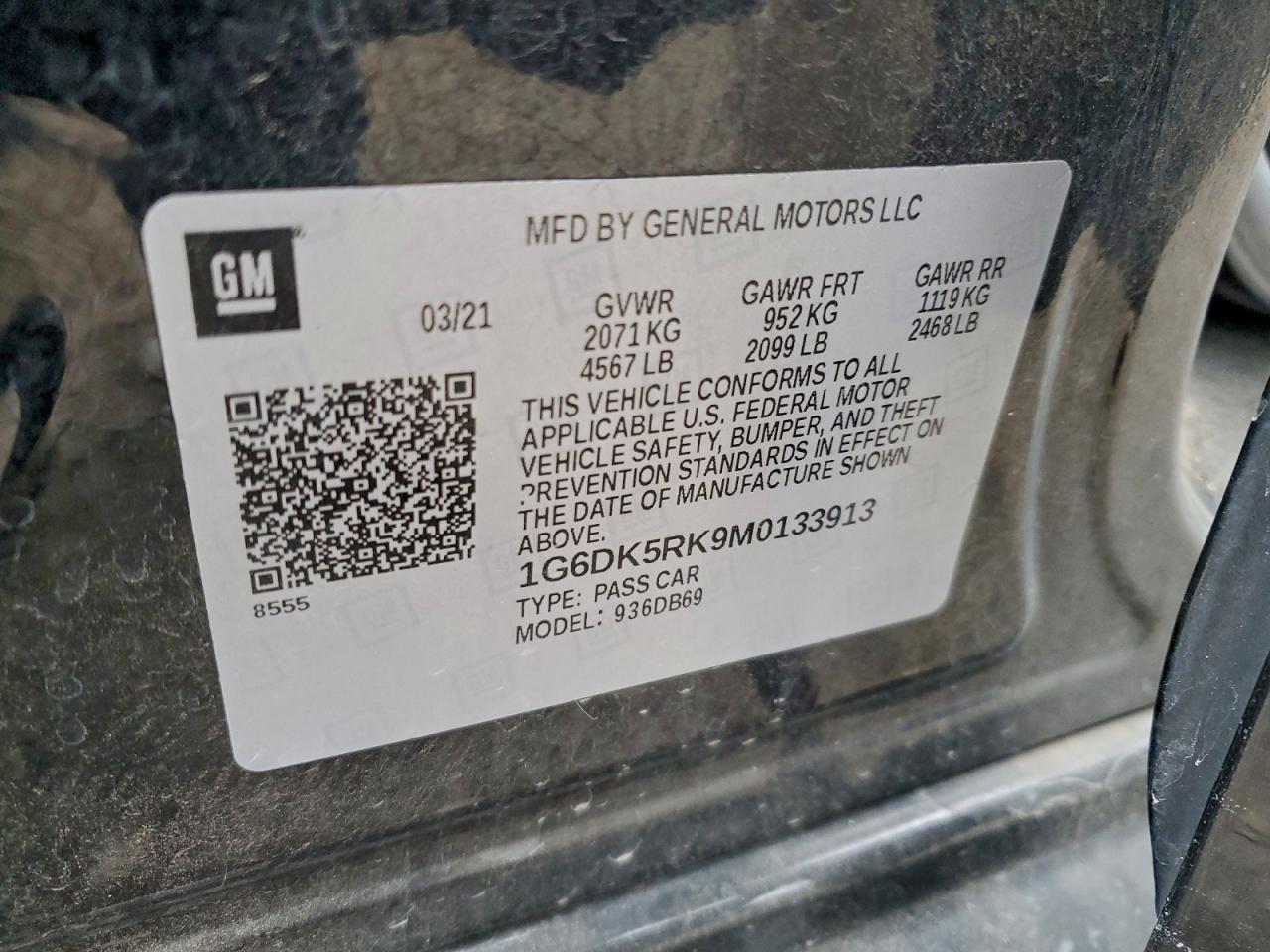 2021 Cadillac Ct4 Luxury VIN: 1G6DK5RK9M0133913 Lot: 91976345