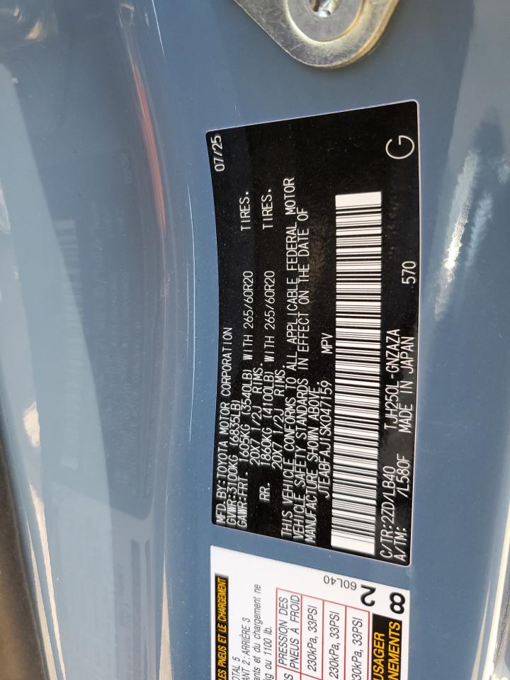 2025 Toyota Land Cruiser Base VIN: JTEABFAJ1SK047159 Lot: 92660795