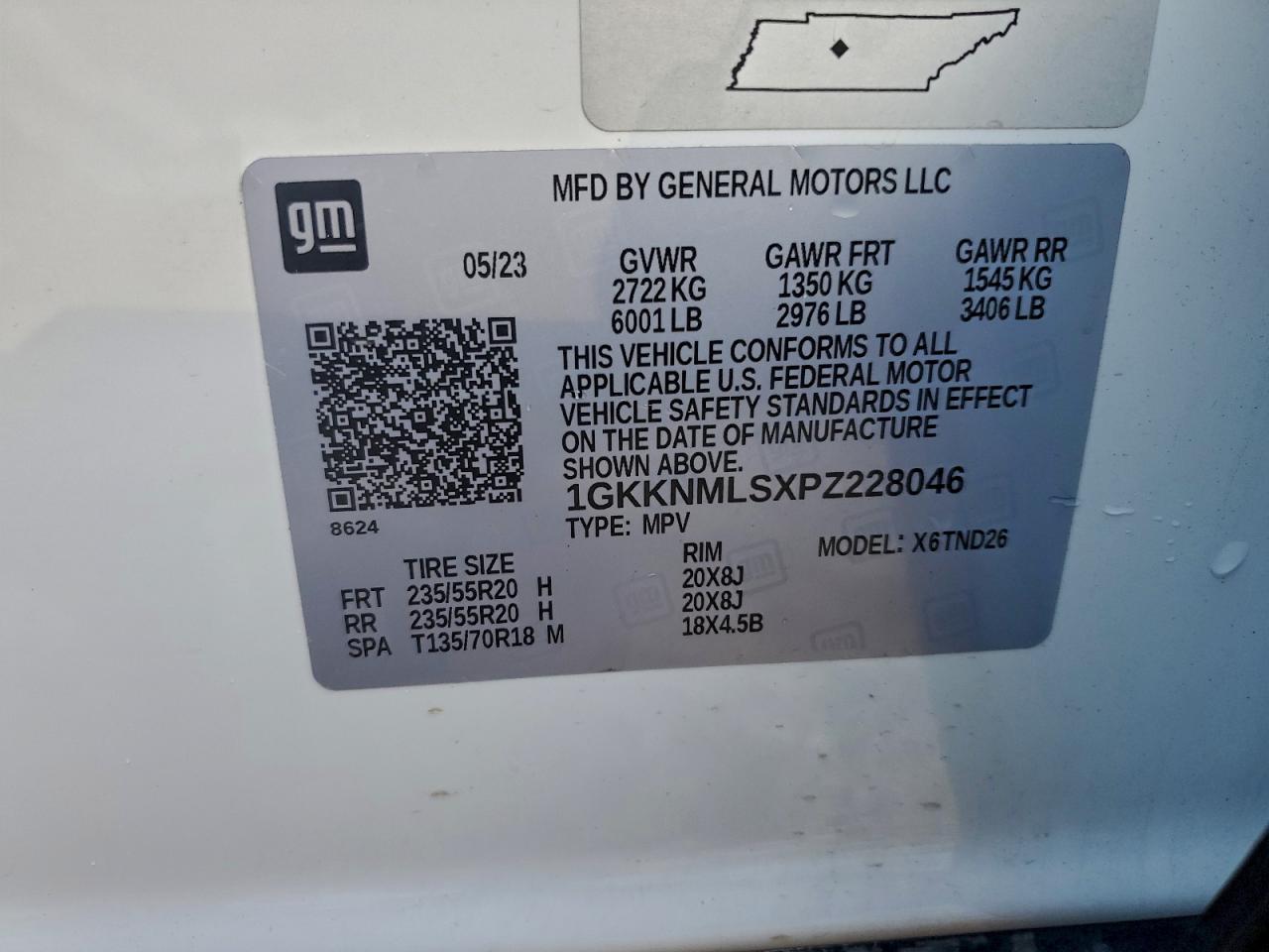 2023 GMC Acadia Slt VIN: 1GKKNMLSXPZ228046 Lot: 94576925