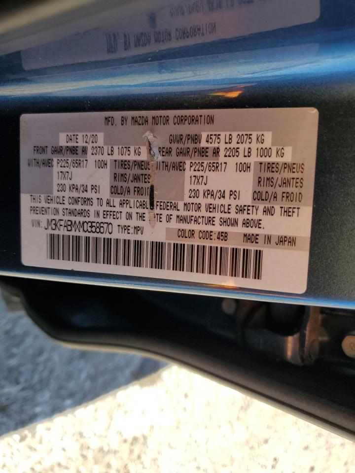 2021 Mazda Cx-5 Sport VIN: JM3KFABMXM0358670 Lot: 91480055