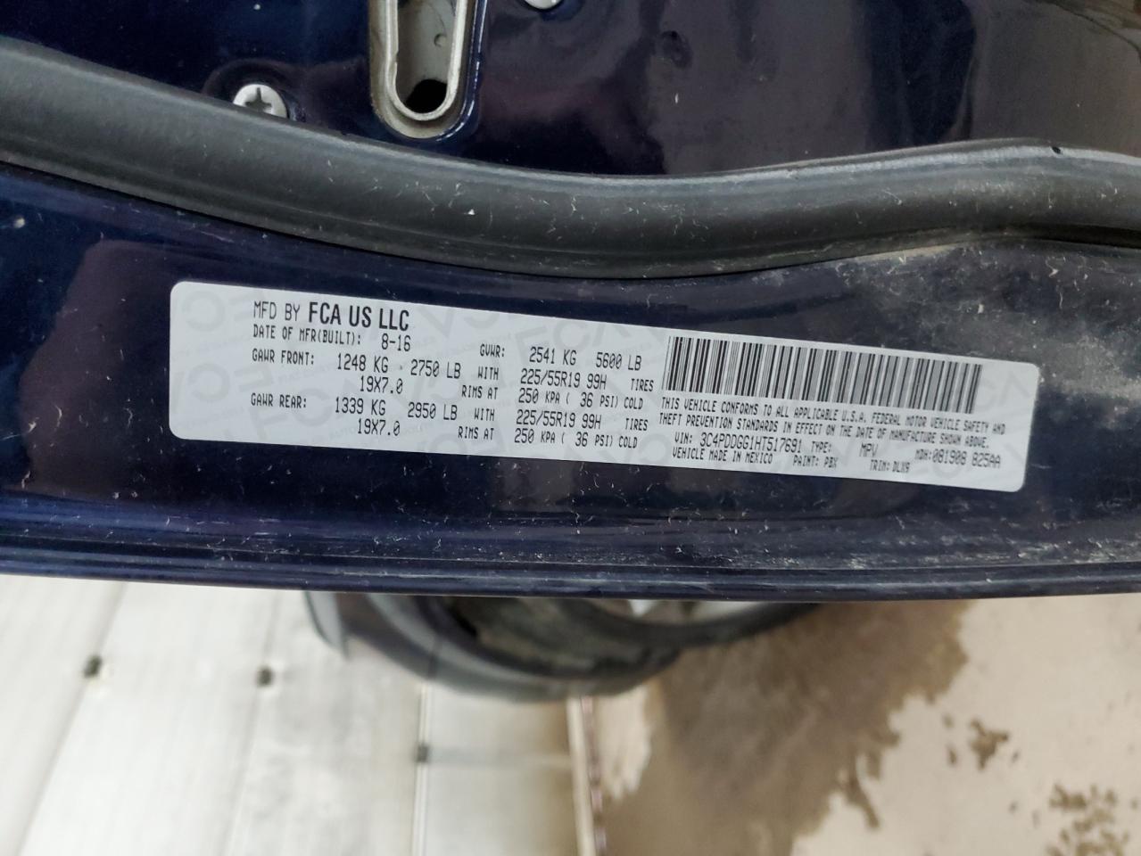 2017 Dodge Journey Crossroad VIN: 3C4PDDGG1HT517691 Lot: 92659945