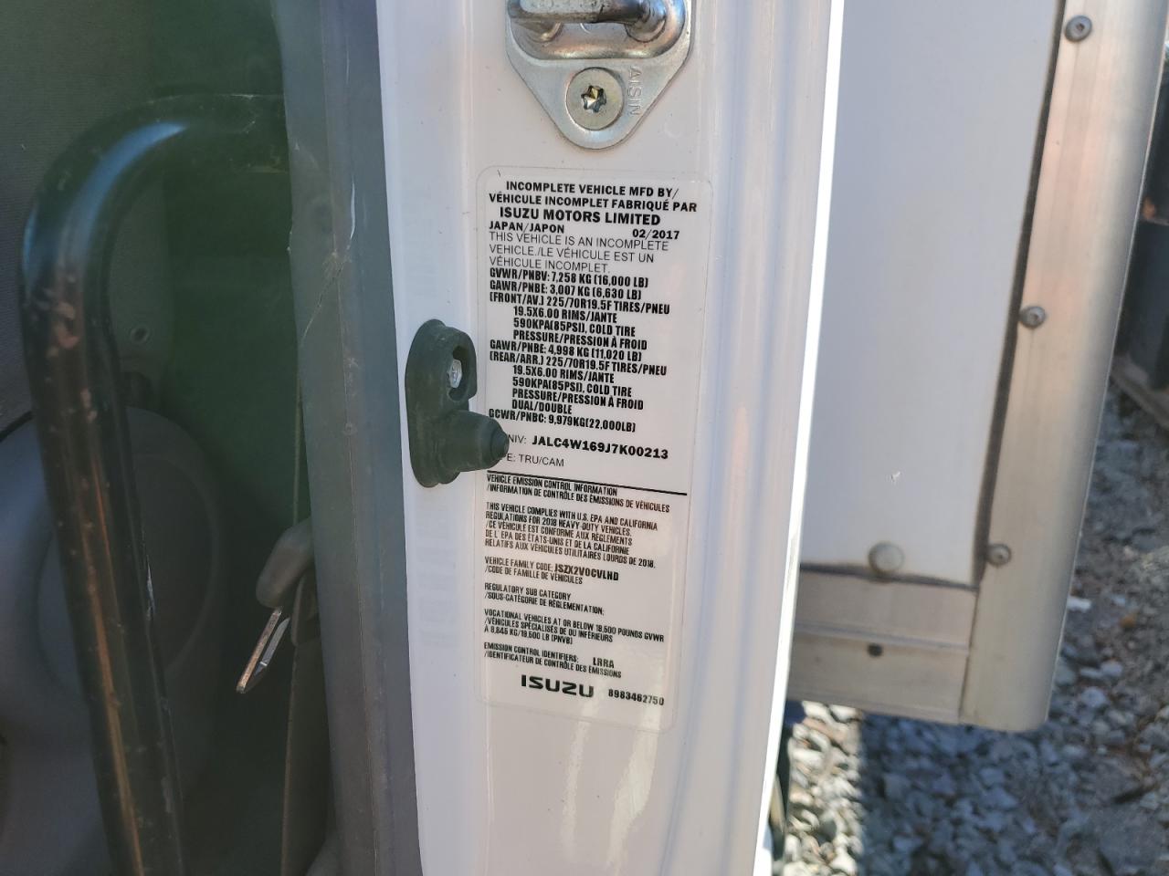 2018 Isuzu Npr Xd VIN: JALC4W169J7K00213 Lot: 92663565