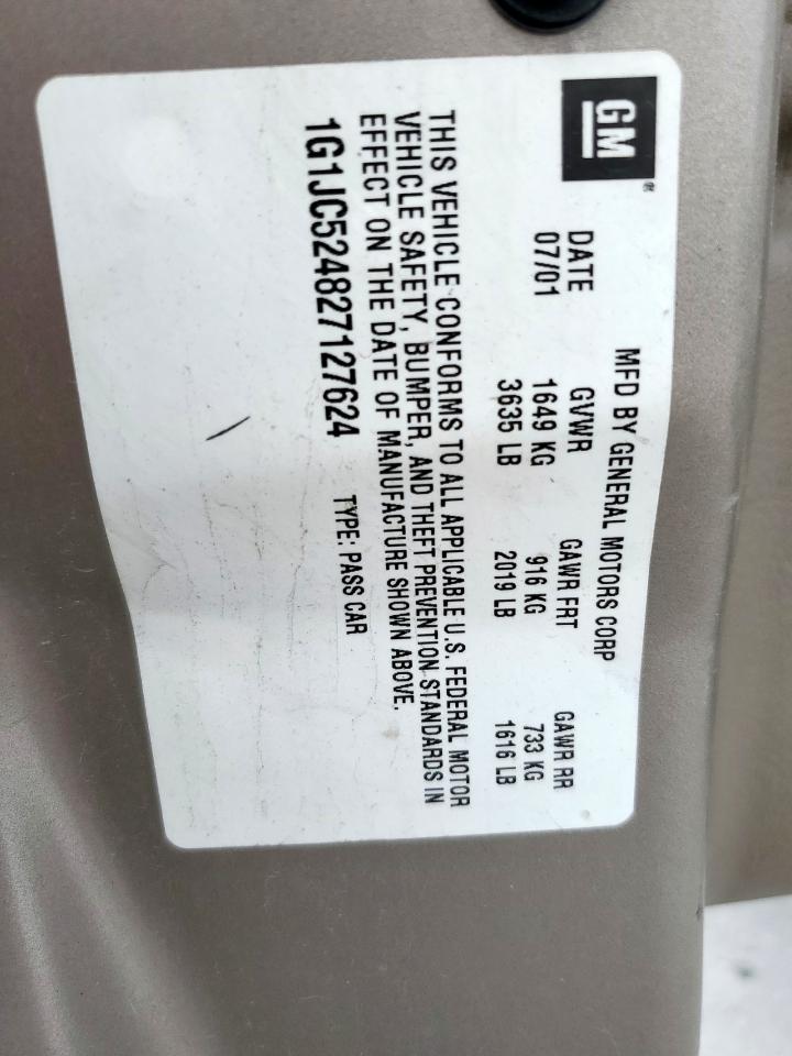 2002 Chevrolet Cavalier Base VIN: 1G1JC524827127624 Lot: 93652195