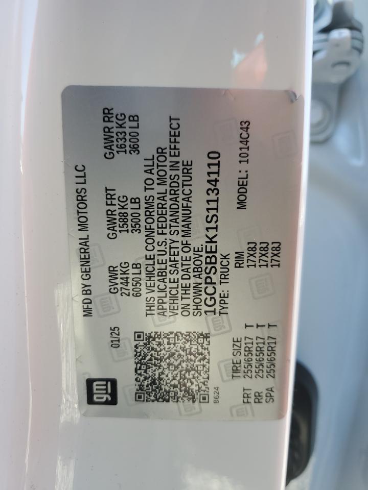 2025 Chevrolet Colorado VIN: 1GCPSBEK1S1134110 Lot: 90988415