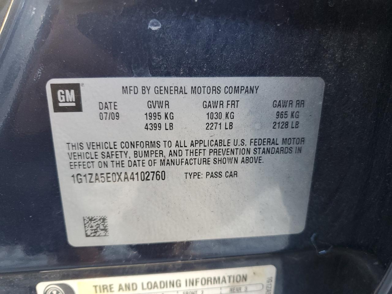 2010 Chevrolet Malibu Ls VIN: 1G1ZA5E0XA4102760 Lot: 92305365