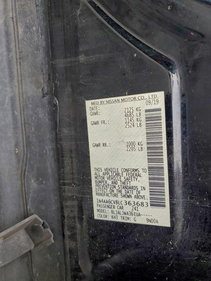 2020 Nissan Maxima Sv VIN: 1N4AA6CV8LC363683 Lot: 94774395