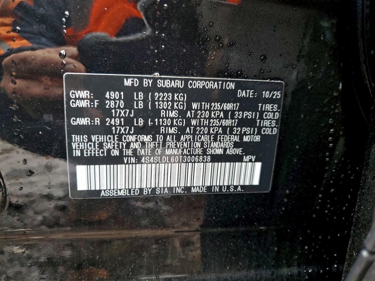 2026 Subaru Forester Wilderness VIN: 4S4SLDL60T3006838 Lot: 94543345