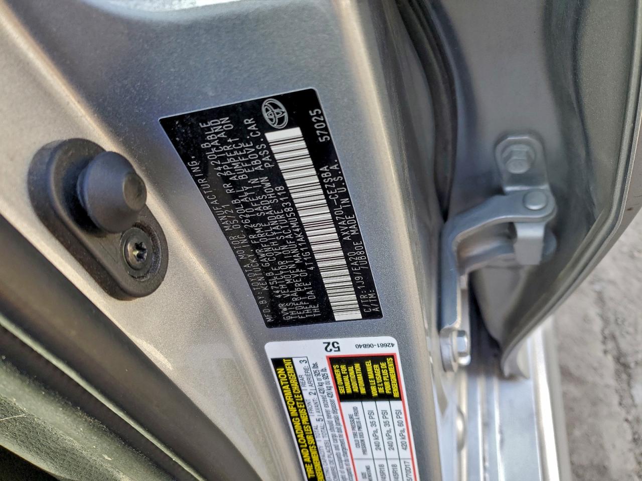 2021 Toyota Camry Se VIN: 4T1G11AK4MU583118 Lot: 93933885