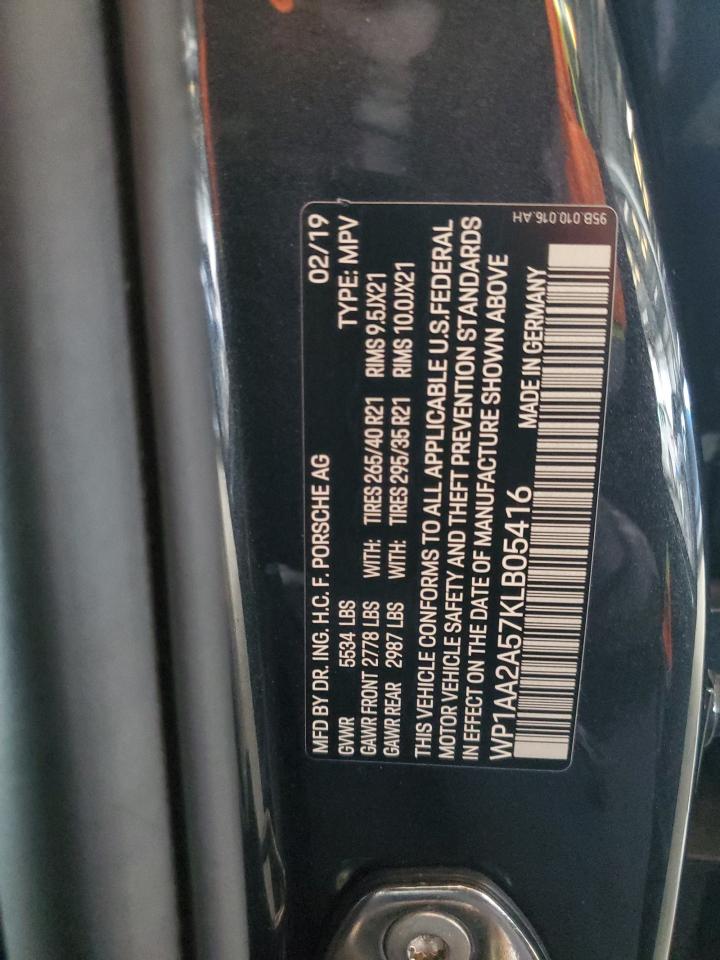 2019 Porsche Macan VIN: WP1AA2A57KLB05416 Lot: 92205465