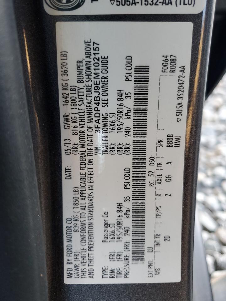 2014 Ford Fiesta Se VIN: 3FADP4BJ9EM102157 Lot: 93343805