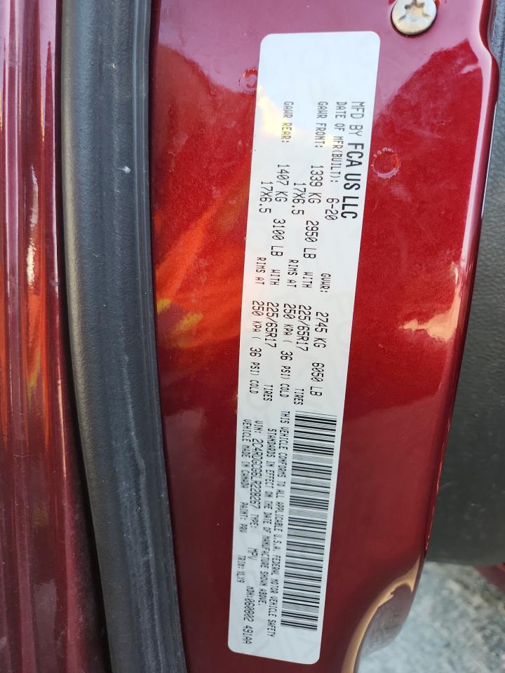 2020 Dodge Grand Caravan Sxt VIN: 2C4RDGCG6LR228267 Lot: 92609665