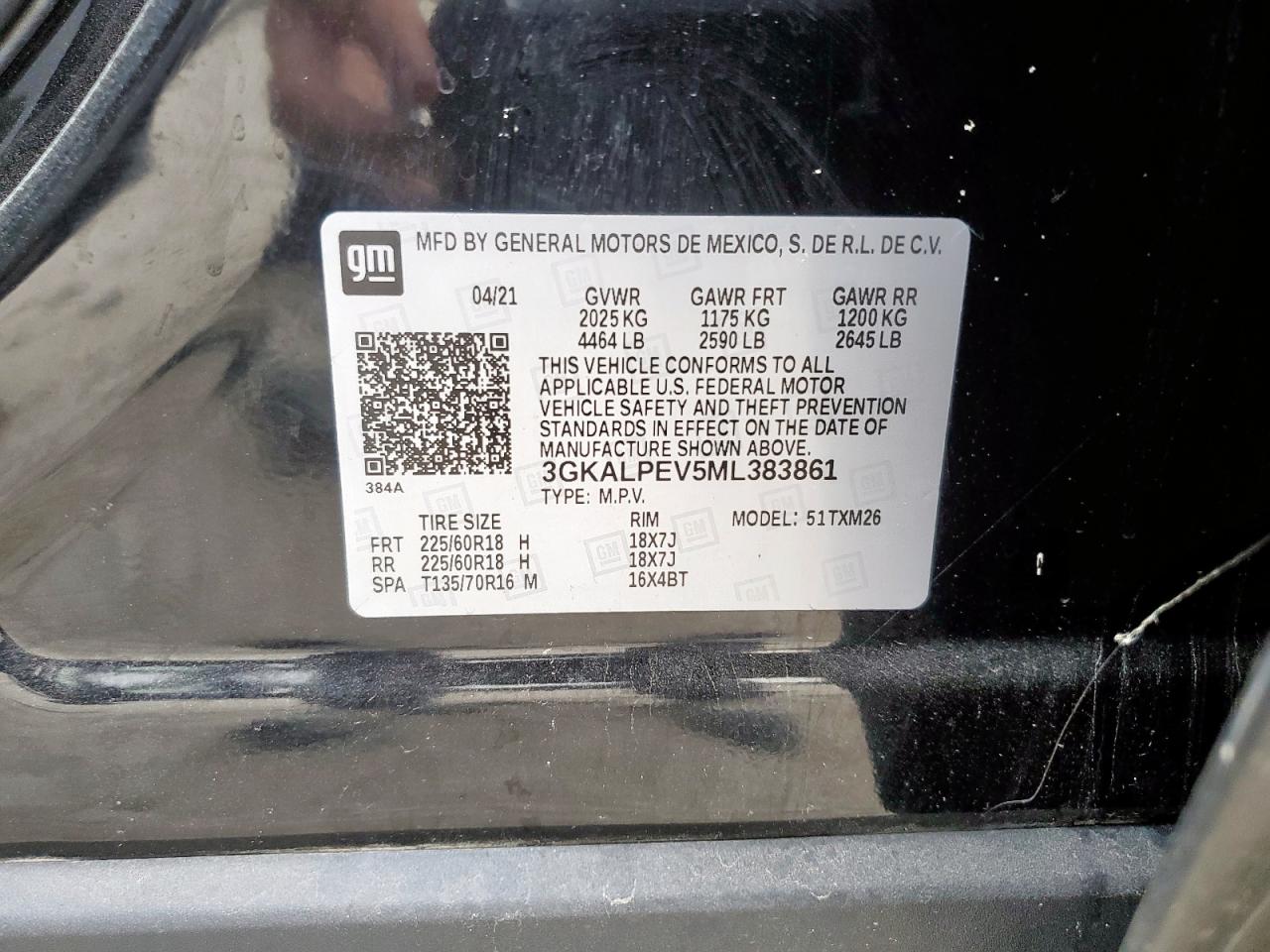 2021 GMC Terrain Slt VIN: 3GKALPEV5ML383861 Lot: 93253955