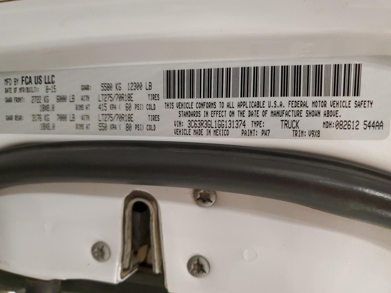 2016 Ram 3500 St VIN: 3C63R3GL1GG131374 Lot: 90746695