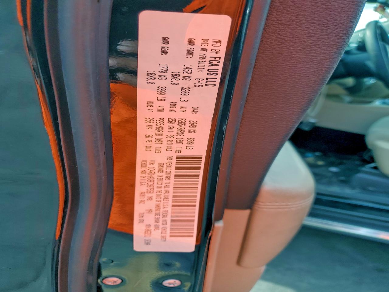 2015 Dodge Durango Sxt VIN: 1C4RDHAG8FC907558 Lot: 94503025