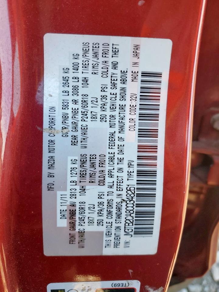 2012 Mazda Cx-9 VIN: JM3TB2CA8C0348261 Lot: 90663305