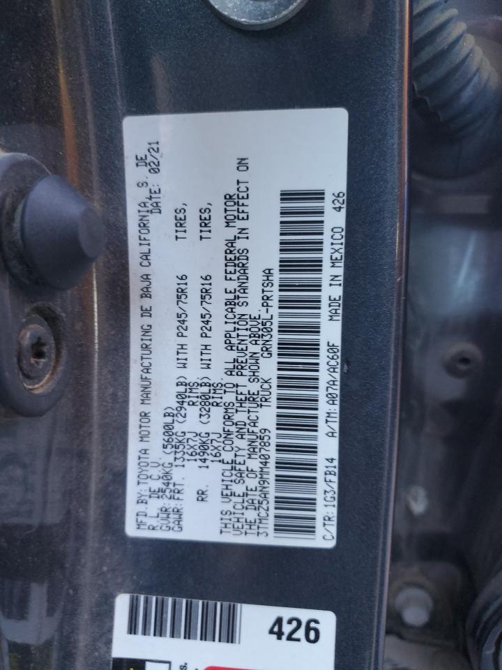 2021 Toyota Tacoma Double Cab VIN: 3TMCZ5AN9MM407859 Lot: 91473925