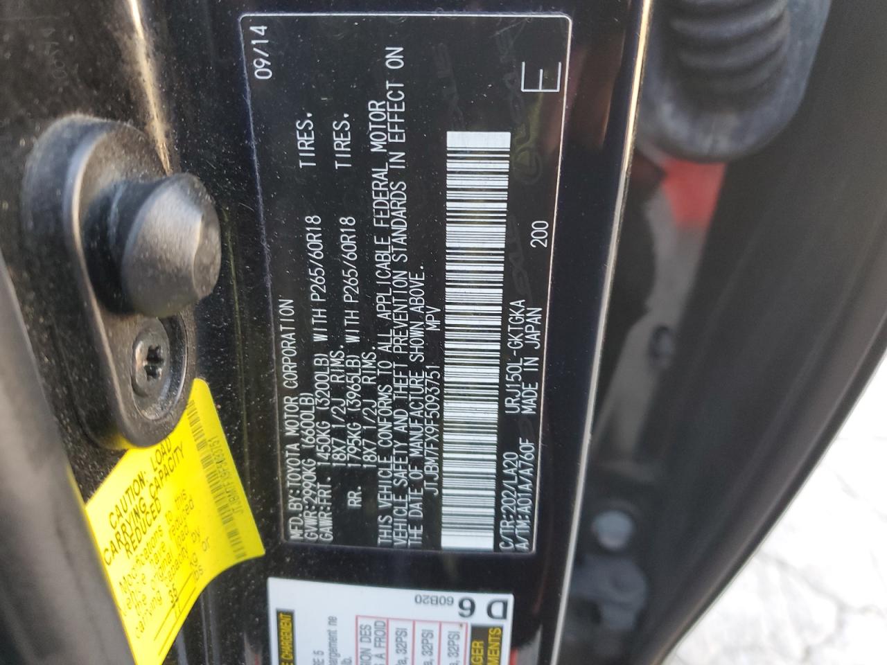 2015 Lexus Gx 460 VIN: JTJBM7FX9F5093751 Lot: 92827035