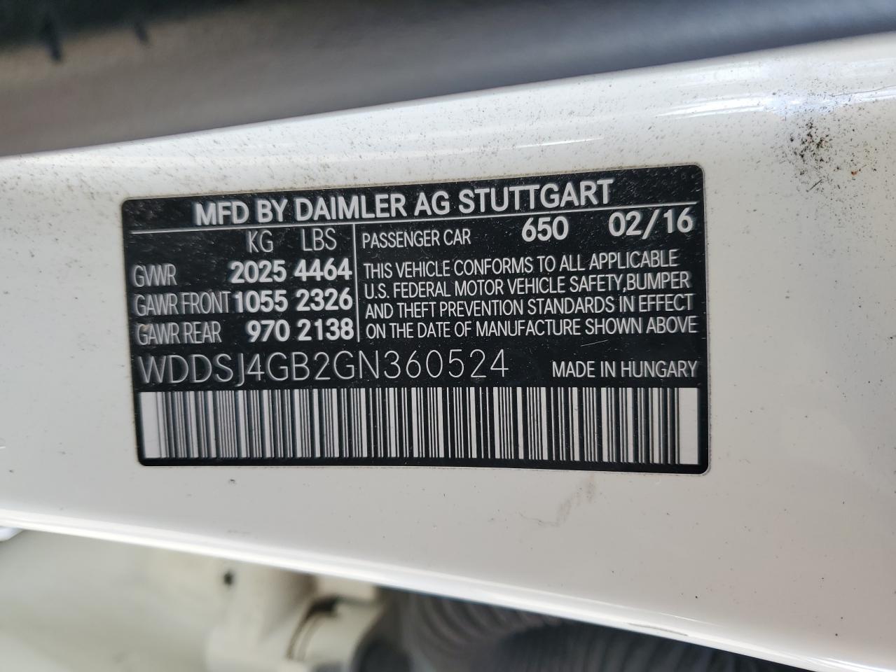 2016 Mercedes-Benz Cla 250 4Matic VIN: WDDSJ4GB2GN360524 Lot: 92857325