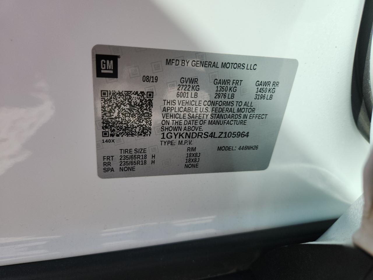 2020 Cadillac Xt5 Premium Luxury VIN: 1GYKNDRS4LZ105964 Lot: 93693465