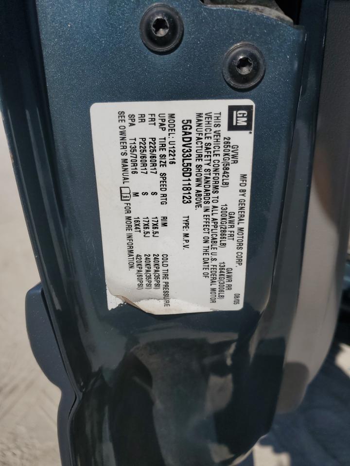 2006 Buick Terraza Cxl VIN: 5GADV33L56D118123 Lot: 93731975