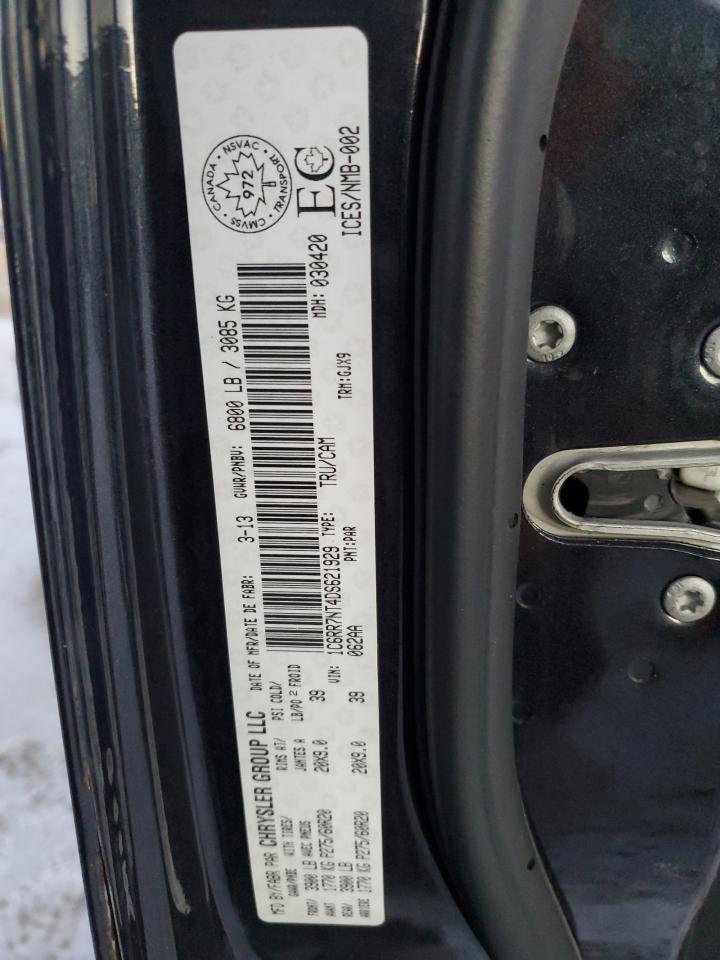 2013 Ram 1500 Laramie VIN: 1C6RR7NT4DS621929 Lot: 91217405