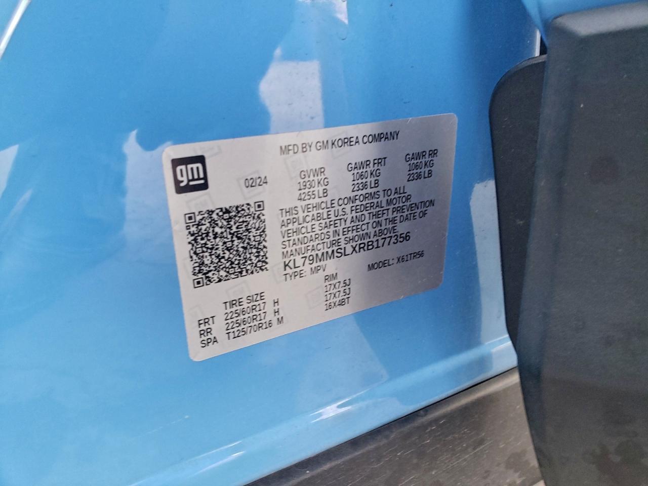 2024 Chevrolet Trailblazer Ls VIN: KL79MMSLXRB177356 Lot: 94422695