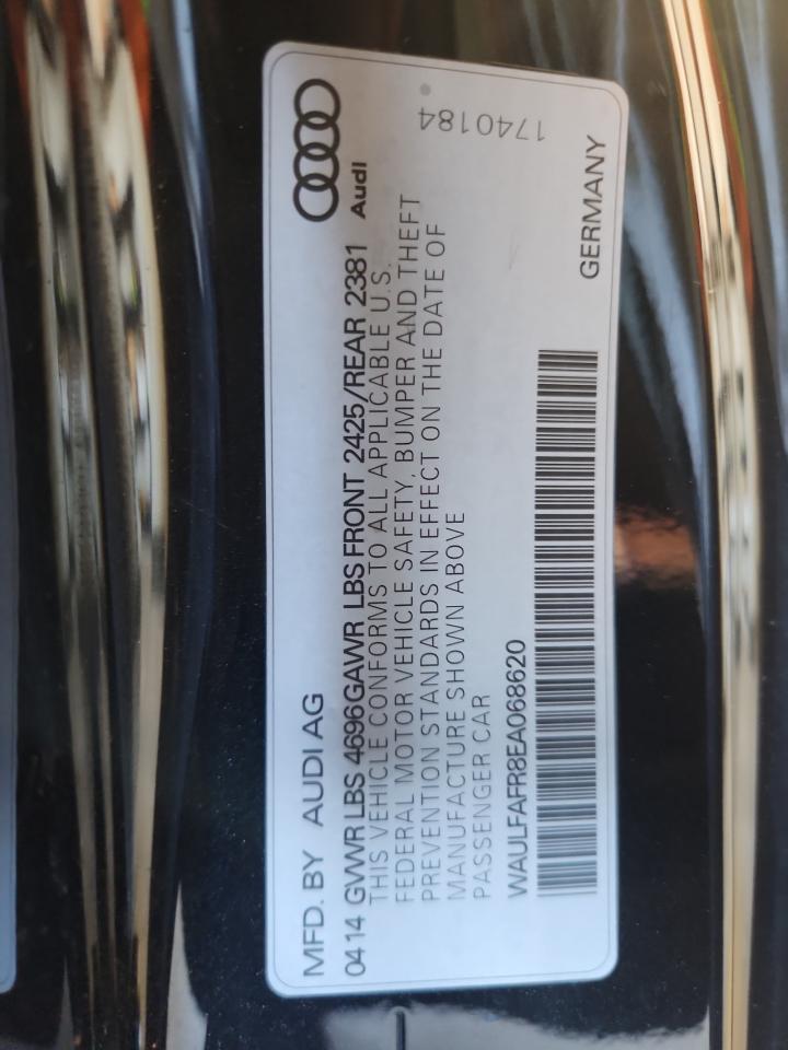 2014 Audi A5 Premium Plus VIN: WAULFAFR8EA068620 Lot: 91805785