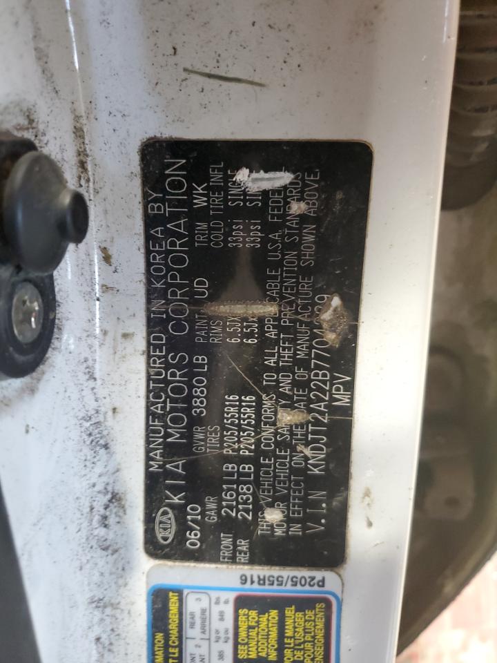 2011 Kia Soul + VIN: KNDJT2A22B7704329 Lot: 93316135