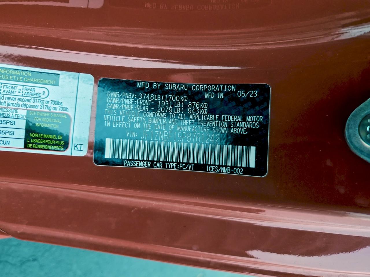 2023 Toyota Gr 86 Premium VIN: JF1ZNBF15P8761242 Lot: 94524035