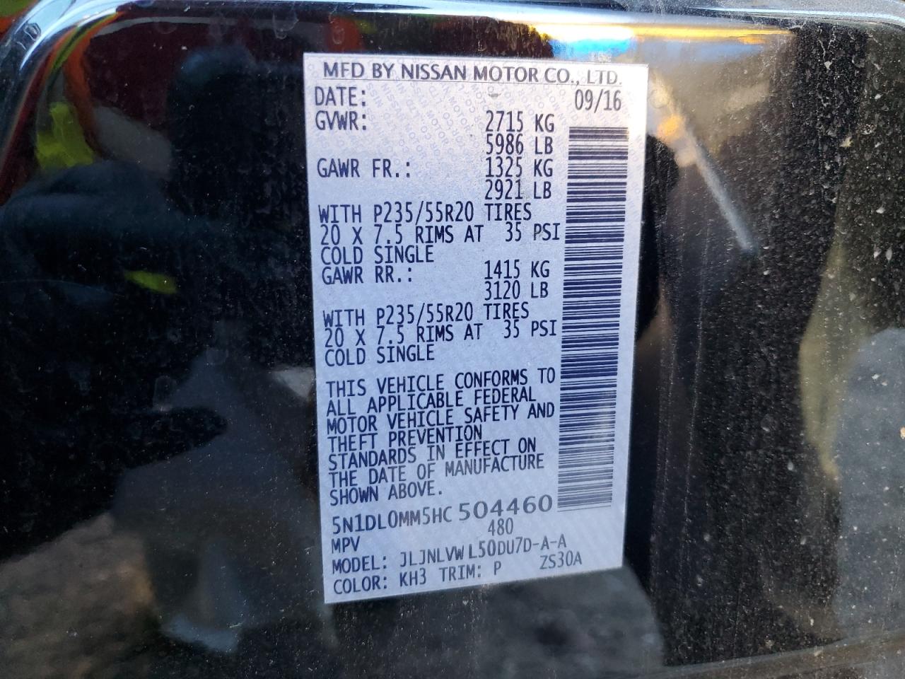 2017 Infiniti Qx60 VIN: 5N1DL0MM5HC504460 Lot: 91599785