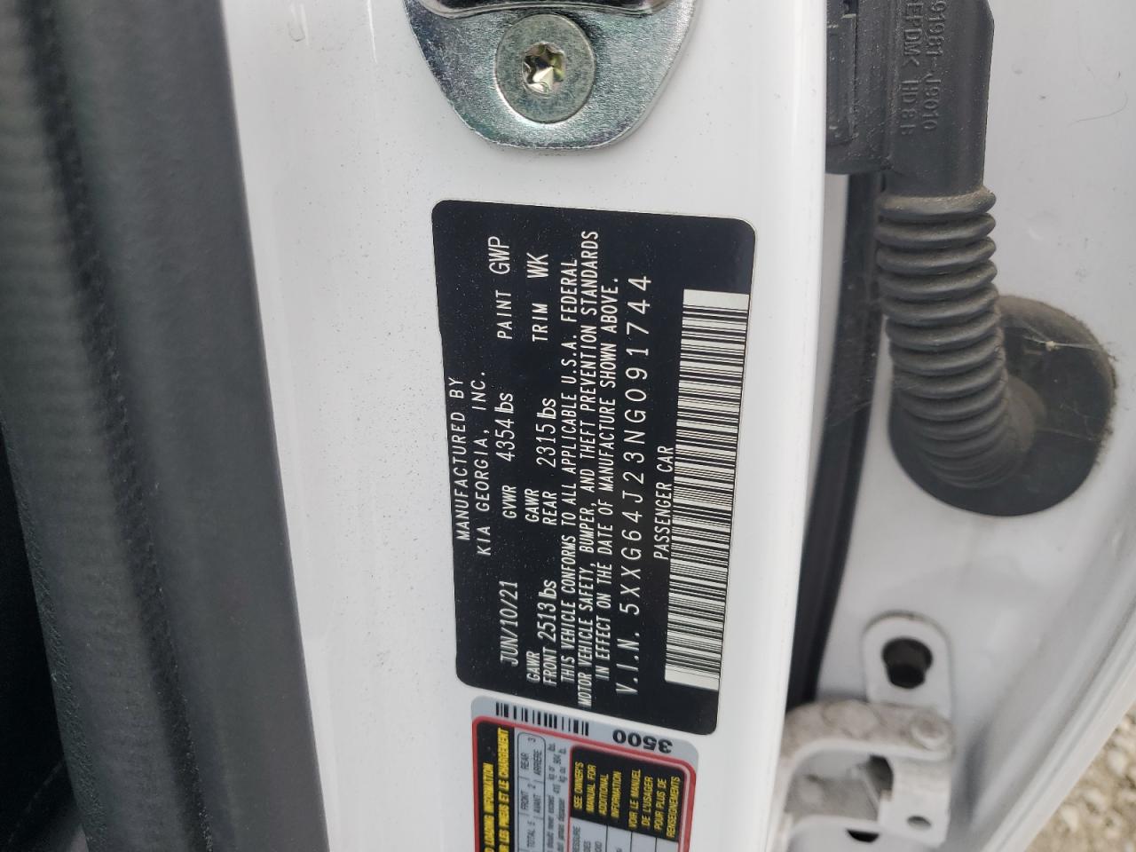 2022 Kia K5 Gt Line VIN: 5XXG64J23NG091744 Lot: 93128095