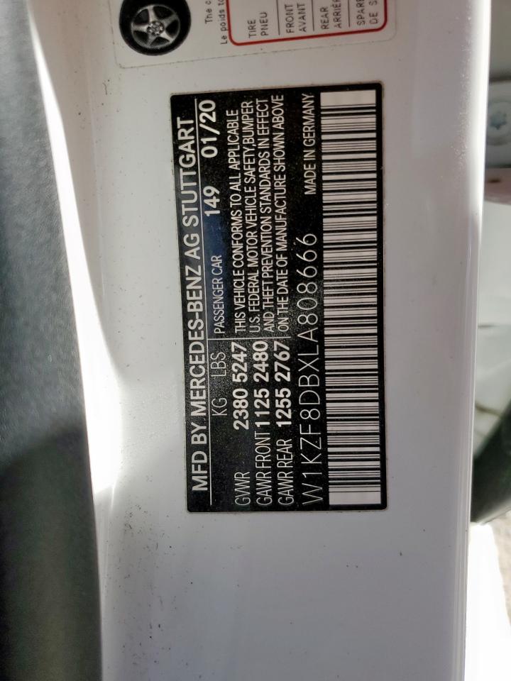 2020 Mercedes-Benz E 350 VIN: W1KZF8DBXLA808666 Lot: 91504945