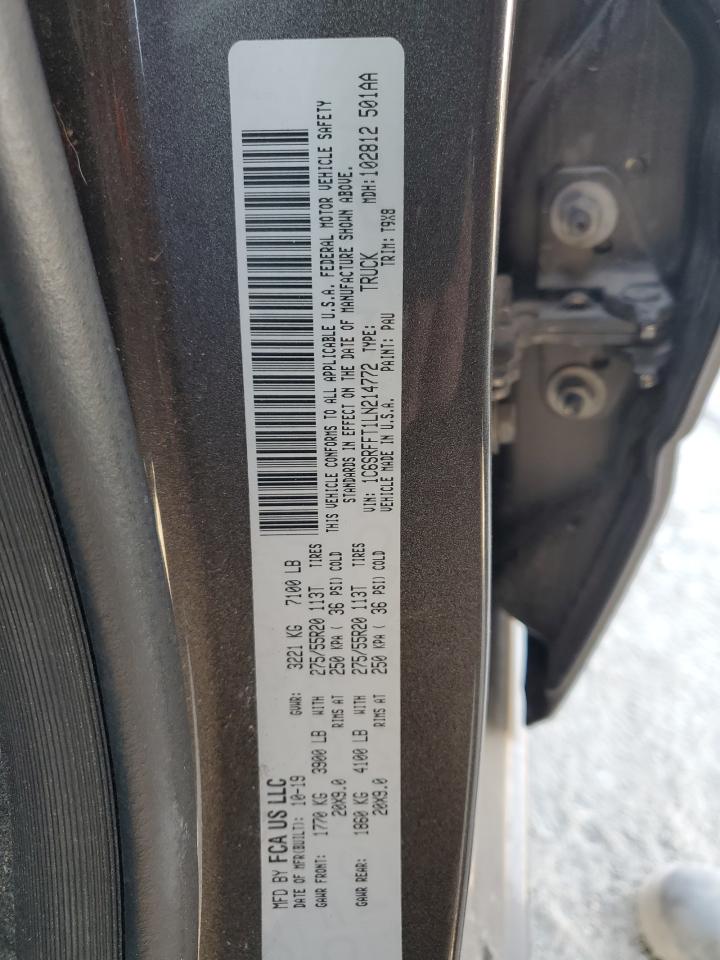 2020 Ram 1500 Big Horn/Lone Star VIN: 1C6SRFFT1LN214772 Lot: 91558875