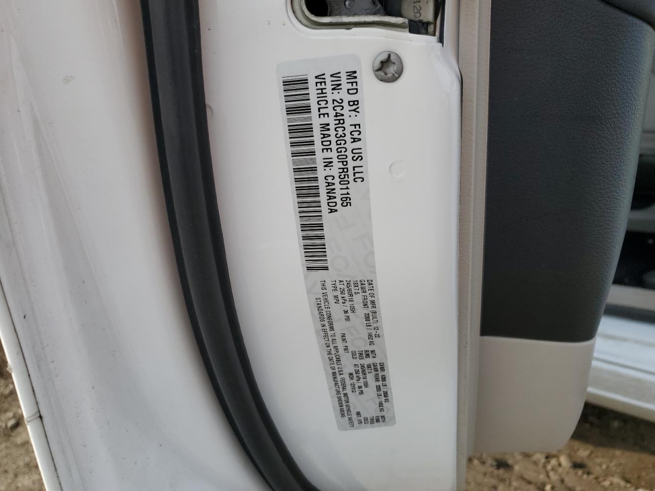 2023 Chrysler Pacifica Limited VIN: 2C4RC3GG0PR501165 Lot: 93320135