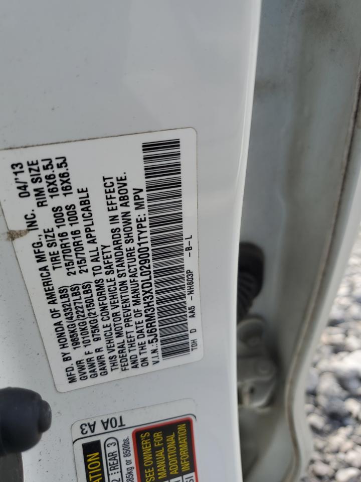 2013 Honda Cr-V Lx VIN: 5J6RM3H3XDL029001 Lot: 93040515