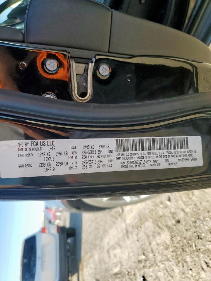 2016 Dodge Journey Crossroad VIN: 3C4PDCGB3GT194872 Lot: 90726495