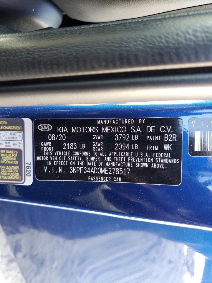 2021 Kia Forte Gt Line VIN: 3KPF34AD0ME278517 Lot: 91064515