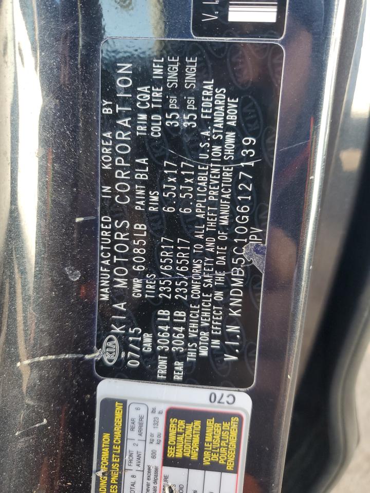 2016 Kia Sedona Lx VIN: KNDMB5C10G6127139 Lot: 93398585