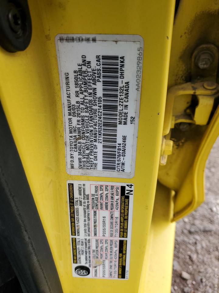 2004 Toyota Corolla Matrix Xr VIN: 2T1KR32E24C214105 Lot: 93481065