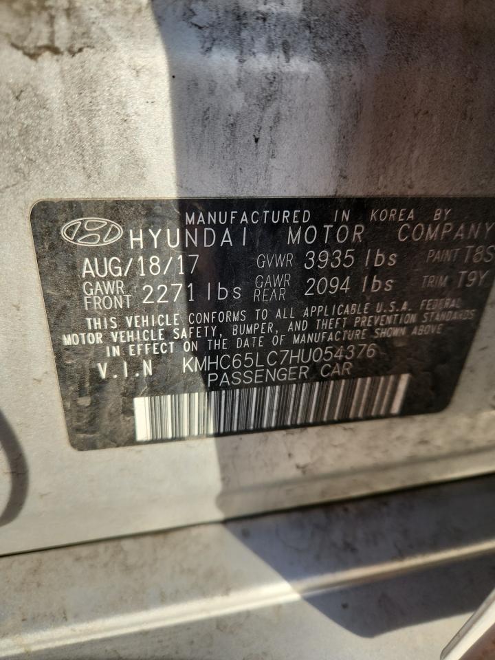 2017 Hyundai Ioniq Blue VIN: KMHC65LC7HU054376 Lot: 93331125