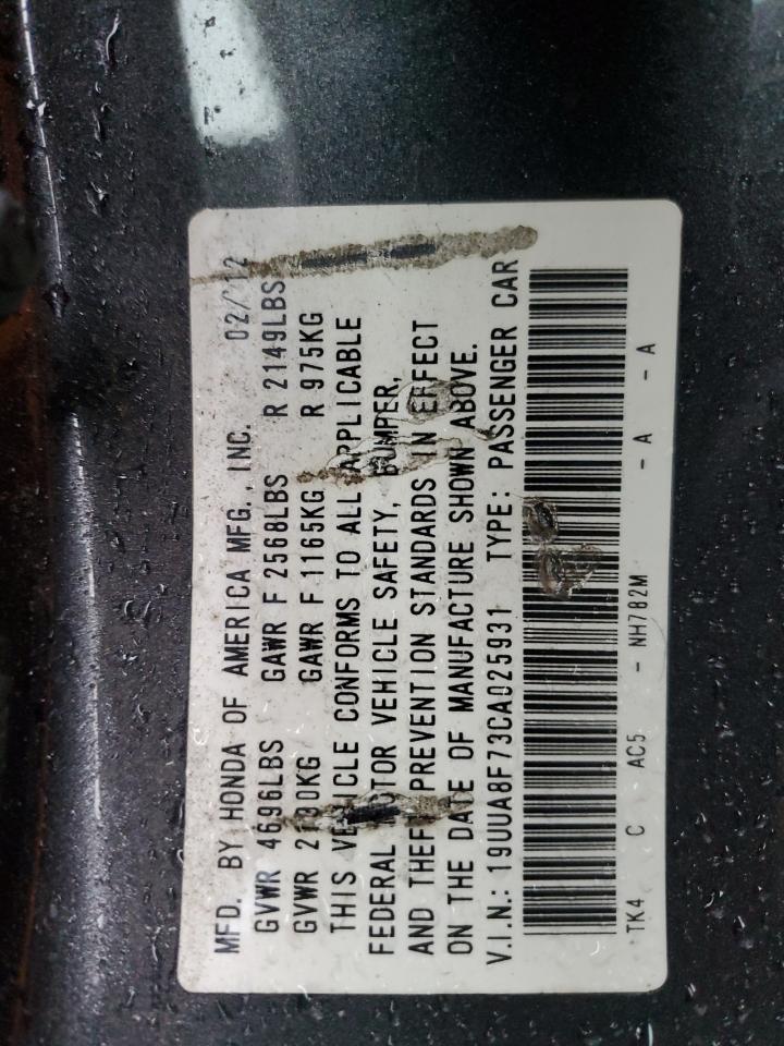 2012 Acura Tl VIN: 19UUA8F73CA025931 Lot: 91405795