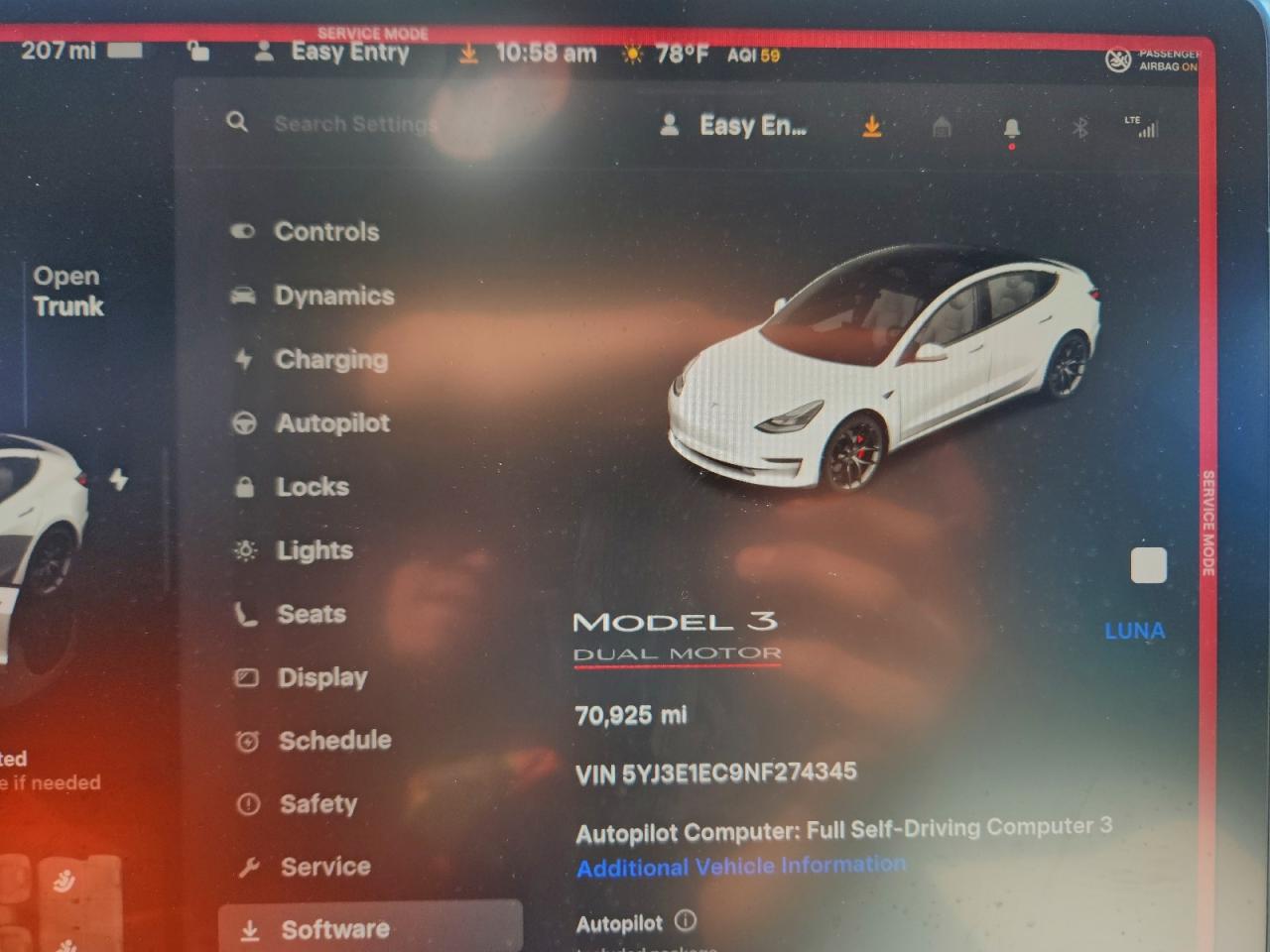 2022 Tesla Model 3 VIN: 5YJ3E1EC9NF274345 Lot: 94004615