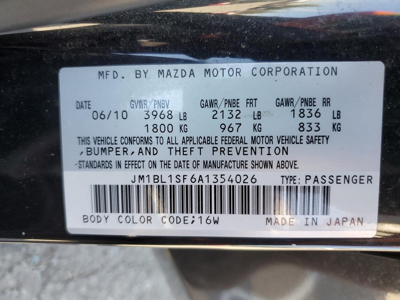2010 Mazda 3 I VIN: JM1BL1SF6A1354026 Lot: 91241105