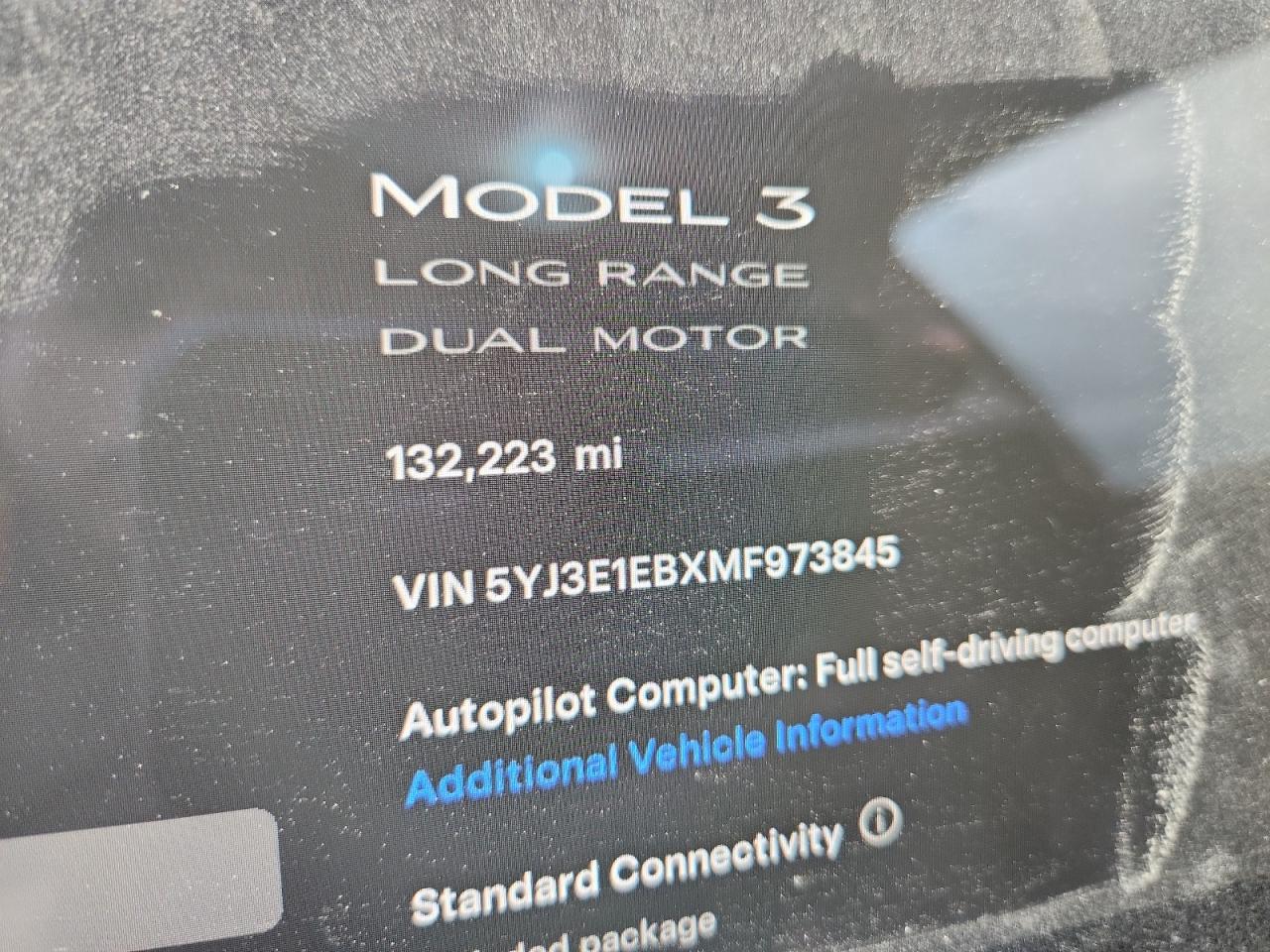 2021 Tesla Model 3 VIN: 5YJ3E1EBXMF973845 Lot: 92259515