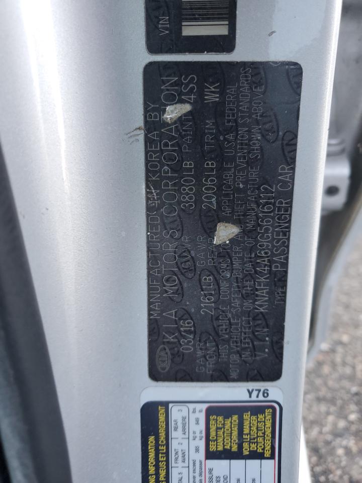 2016 Kia Forte Lx VIN: KNAFK4A69G5616112 Lot: 92166595