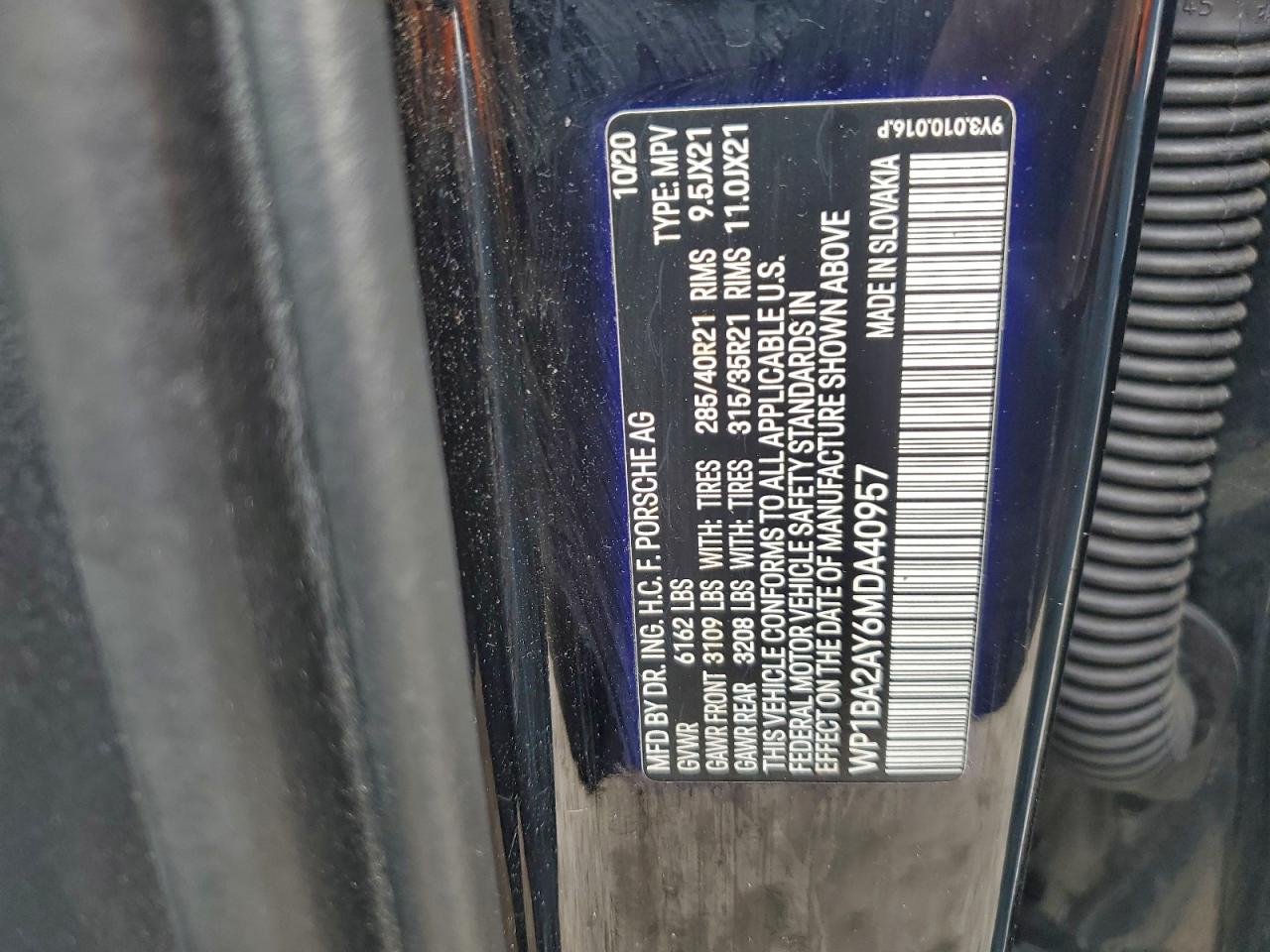 2021 Porsche Cayenne Coupe VIN: WP1BA2AY6MDA40957 Lot: 91220985