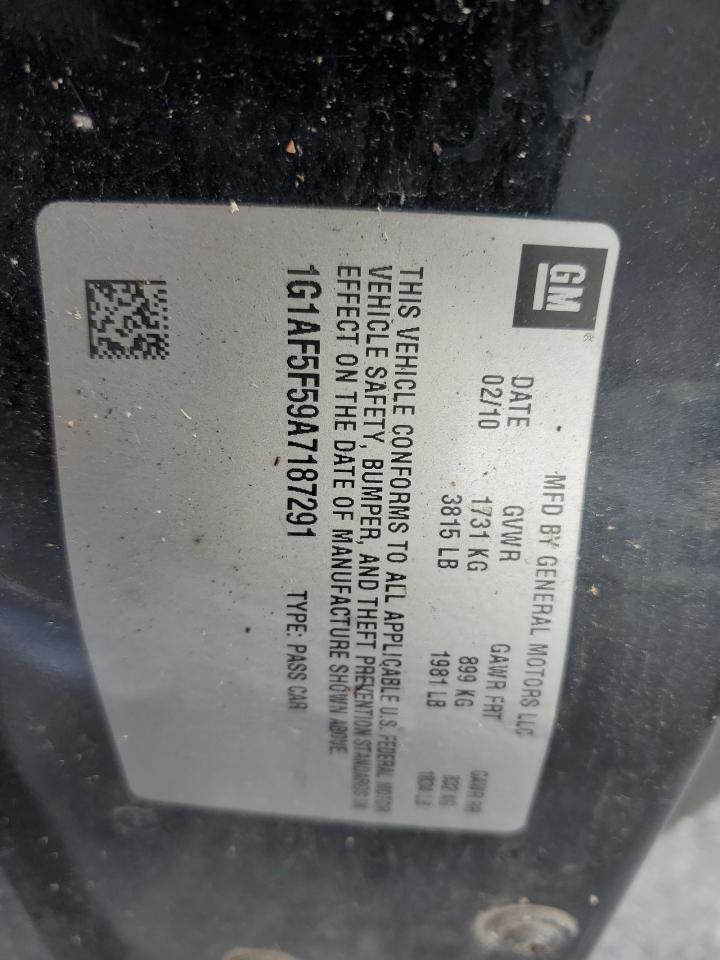 2010 Chevrolet Cobalt 2Lt VIN: 1G1AF5F59A7187291 Lot: 93175575