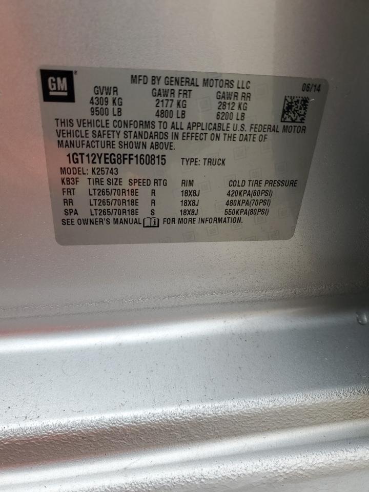 2015 GMC Sierra K2500 Sle VIN: 1GT12YEG8FF160815 Lot: 93826505