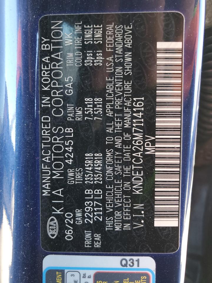 2021 Kia Seltos Sx VIN: KNDETCA26M7114161 Lot: 92367325